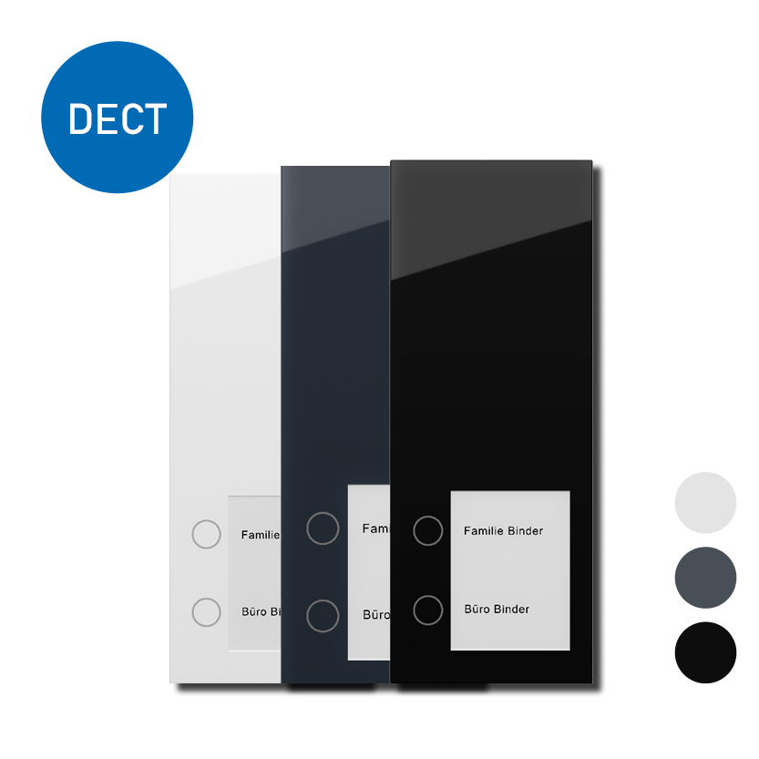 Dect in weiß, grau, schwarz
