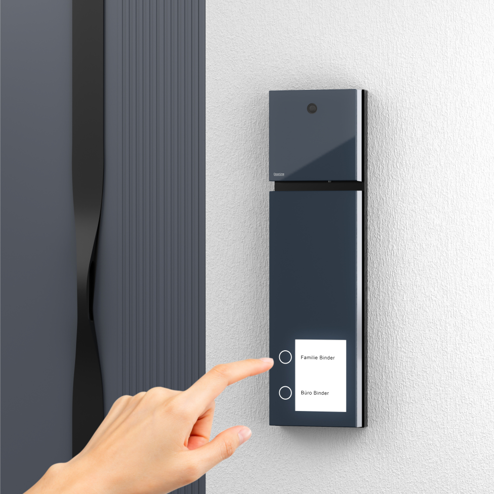 DoorLine Slim DECT | Funk-Türsprechanlage für DECT-Router | FRITZ!Box | 2 Taster | Rufweiterleitung |
